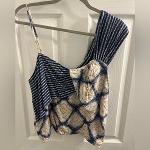 One shoulder, multi-patterned Free People tank top